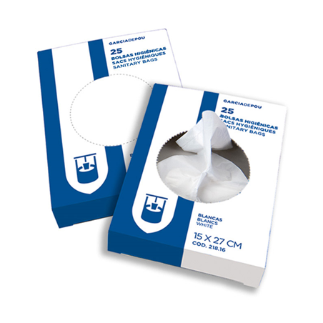 Image 25 U. SACS HYGIÉNIQUES  15µ 15x27 CM BLANC PEHD (1 UNITÉ) #1