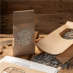 Image SACS SOS AUTO-FERMETURE AVEC FENÊTRE 1300 GR 60 G/M2 + 25µ OPP 9+6x25 CM NATUREL KRAFT (500 UNITÉ) #5