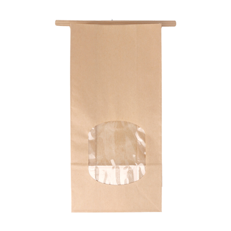 Image SACS SOS AUTO-FERMETURE AVEC FENÊTRE 1800 GR 60 G/M2 + 25µ OPP 12+6,5x24,6 CM NATUREL KRAFT (500 UNITÉ) #1