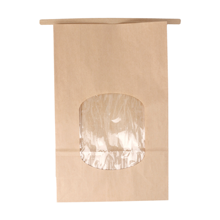 Image SACS SOS AUTO-FERMETURE AVEC FENÊTRE 2500 GR 60 G/M2 + 25µ OPP 15,5+7x24,2 CM NATUREL KRAFT (500 UNITÉ) #1