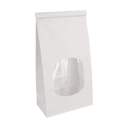 Image SACS SOS AUTO-FERMETURE AVEC FENÊTRE 1800 GR 60 G/M2 + 25µ OPP 12+6,5x24,6 CM BLANC CELLULOSE (500 UNITÉ) #1