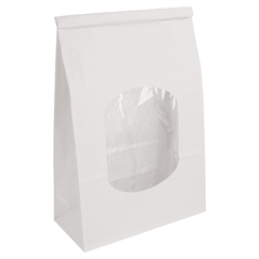 Image SACS SOS AUTO-FERMETURE AVEC FENÊTRE 2500 GR 60 G/M2 + 25µ OPP 15,5+7x24,2 CM BLANC CELLULOSE (500 UNITÉ) #1