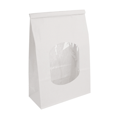 Image SACS SOS AUTO-FERMETURE AVEC FENÊTRE 2500 GR 60 G/M2 + 25µ OPP 15,5+7x24,2 CM BLANC CELLULOSE (500 UNITÉ) #1