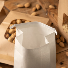 SACS SOS AUTO-FERMETURE AVEC FENÊTRE 2500 GR 60 G/M2 + 25µ OPP 15,5+7x24,2 CM BLANC CELLULOSE (500 UNITÉ)