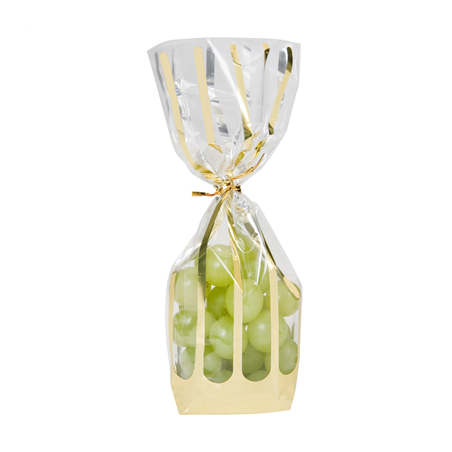 SACHETS LISERE DORE  31 G/M2 35µ 14x30,5 CM TRANSPARENT PP (100 UNITÉ)
