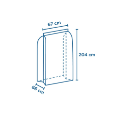 50 U. HOUSSES POUR CHARIOTS  15µ 67+66x204 CM TRANSPARENT HDPE (1 UNITÉ)