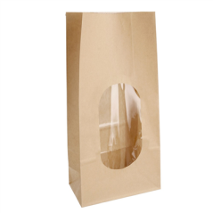 Image SACS SOS AVEC FENÊTRE 2300 GR 60 G/M2 + 25µ OPP 13+8x23,5 CM NATUREL KRAFT (500 UNITÉ) #1