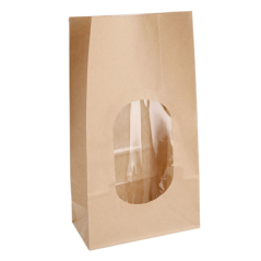 Image SACS SOS AVEC FENÊTRE 3600 GR 60 G/M2 + 25µ OPP 15+9x28 CM NATUREL KRAFT (500 UNITÉ) #1