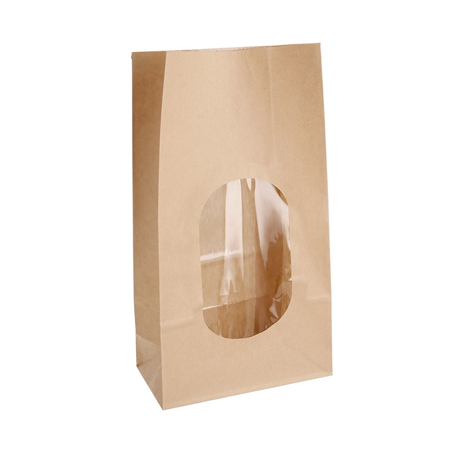 Image SACS SOS AVEC FENÊTRE 3600 GR 60 G/M2 + 25µ OPP 15+9x28 CM NATUREL KRAFT (500 UNITÉ) #1