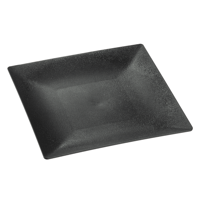 Assiette Fluid' PP noir texturé 200x200 mm Assiette Fluid' PP noir texturé 200x200 mm