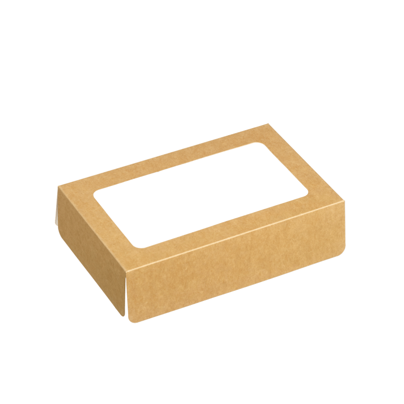 Couvercle kraft avec fenêtre pour plateau Fenix 1/4 GN Couvercle kraft avec fenêtre pour plateau Fenix 1/4 GN