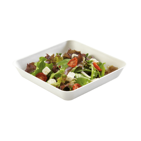 Assiette carrée pulpe de canne 192x192x35 mm