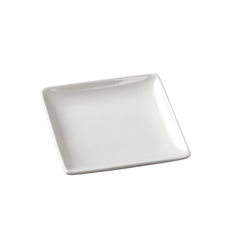 Assiette Fluid' céramique blanche 110x110x14 mm Assiette Fluid' céramique blanche 110x110x14 mm