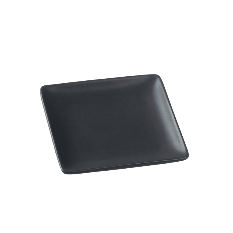Assiette Fluid' céramique noire 110x110x14 mm Assiette Fluid' céramique noire 110x110x14 mm