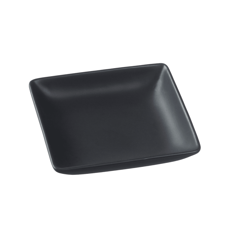 Assiette Fluid' creuse céramique noire 128x118x25 mm