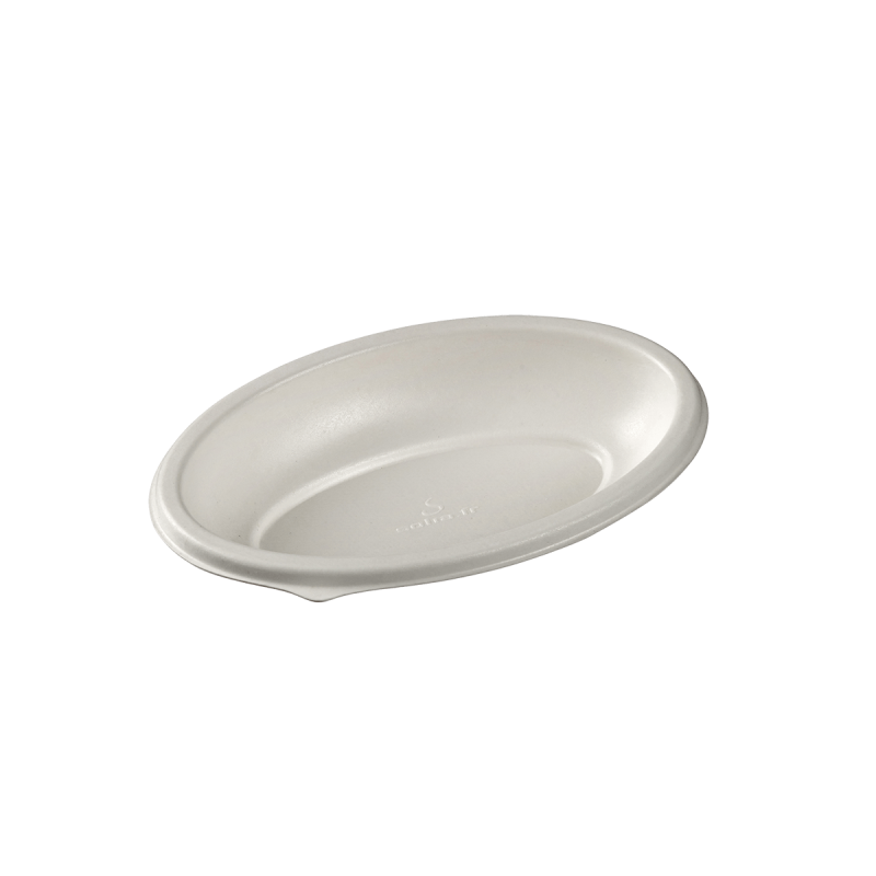 Assiette Galaxie ovale pulpe de canne 131x86x22 mm Assiette Galaxie ovale pulpe de canne 131x86x22 mm