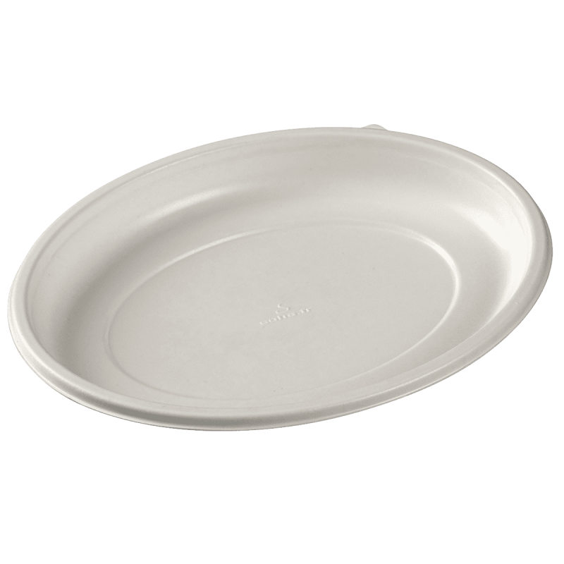 Assiette Galaxie ovale pulpe de canne 220x160x22 mm Assiette Galaxie ovale pulpe de canne 220x160x22 mm