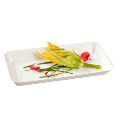 Assiette Kanopée pulpe de canne avec lamination 200x100 mm