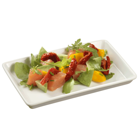 Assiette Quartz céramique blanche 160x100x16 mm