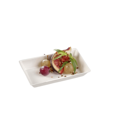 Assiette Quartz pulpe de canne 100x60 mm