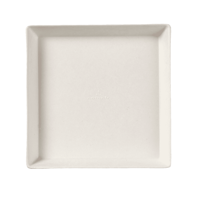 Assiette Quartz pulpe de canne 130x130 mm Assiette Quartz pulpe de canne 130x130 mm