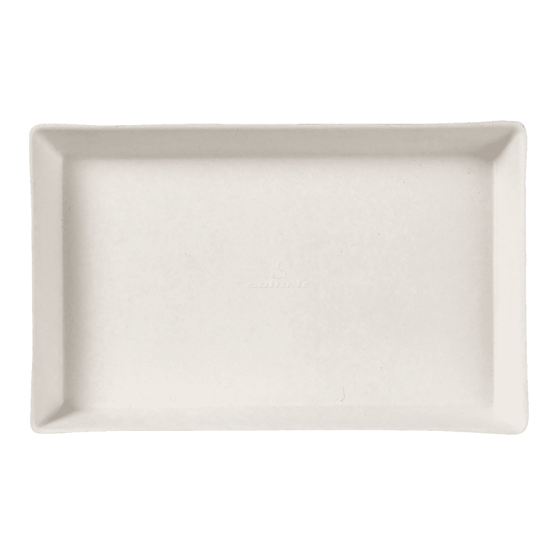 Assiette Quartz pulpe de canne 160x100 mm Assiette Quartz pulpe de canne 160x100 mm