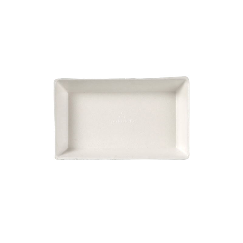 Assiette Quartz pulpe de canne avec lamination 100x60 mm Assiette Quartz pulpe de canne avec lamination 100x60 mm