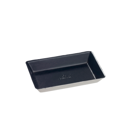 Assiette Quartz pulpe de canne avec lamination noire 100x60 mm