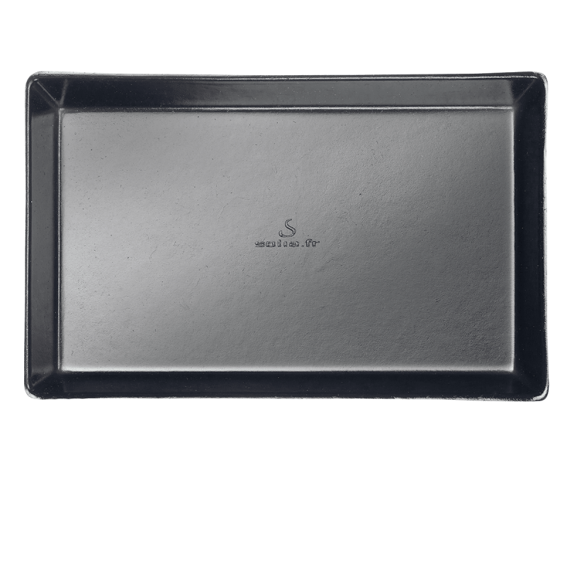 Assiette Quartz pulpe de canne avec lamination noire 160x100 mm Assiette Quartz pulpe de canne avec lamination noire 160x100 mm