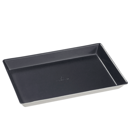 Assiette Quartz pulpe de canne avec lamination noire 160x100 mm