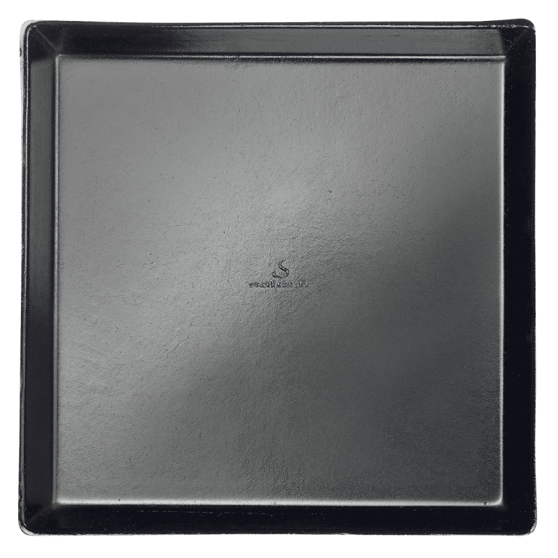 Assiette Quartz pulpe de canne avec lamination noire 160x160 mm Assiette Quartz pulpe de canne avec lamination noire 160x160 mm