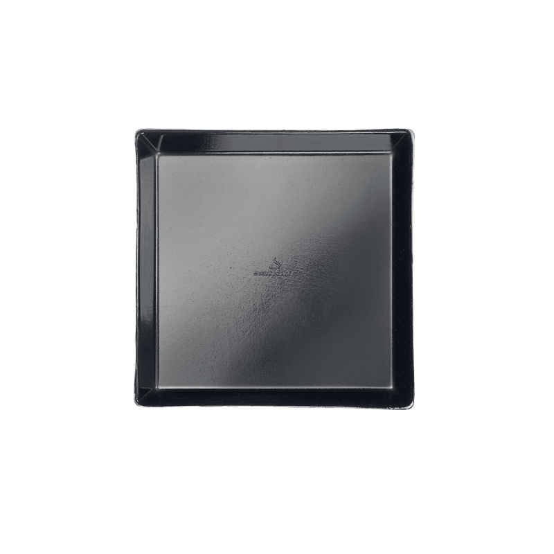 Assiette Quartz pulpe de canne avec lamination noire 90x90 mm