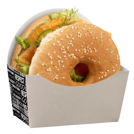 Barquette 120x50x120 mm pour Bagel District