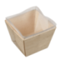 Barquette bois carrée haute + papier cuisson 180 ml WA00013