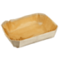 Barquette bois rectangle + papier cuisson 183x114x40 mm WA00034