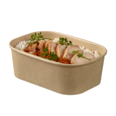 Barquette Lingot fibre de bambou 750 ml