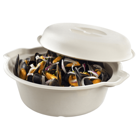 Cocotte pulpe de canne avec lamination + couvercle 1700 ml