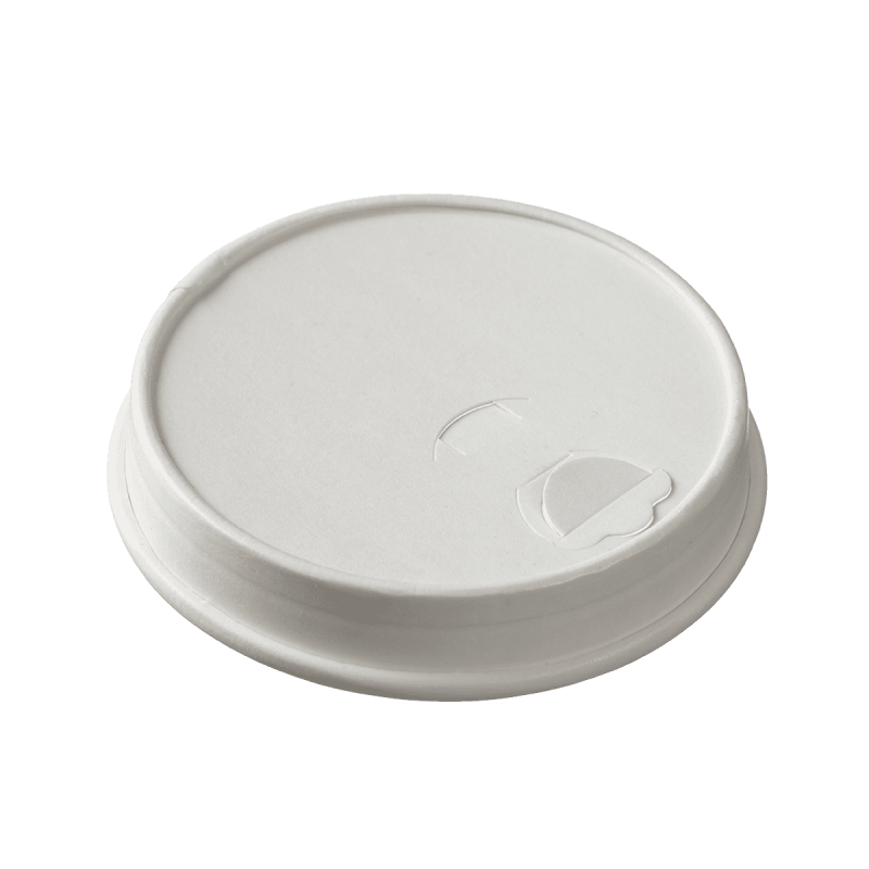 Couvercle carton blanc avec buvant pour gobelets Ø 80 mm / 280 ml Couvercle carton blanc avec buvant pour gobelets Ø 80 mm / 280 ml