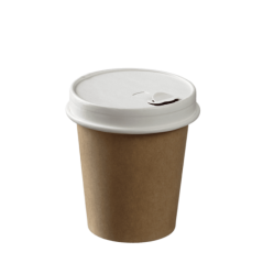 Couvercle carton blanc avec buvant pour gobelets Ø 80 mm / 280 ml