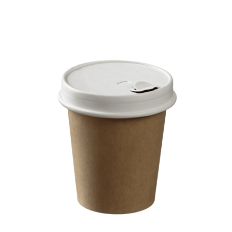 Couvercle carton blanc avec buvant pour gobelets Ø 80 mm / 280 ml