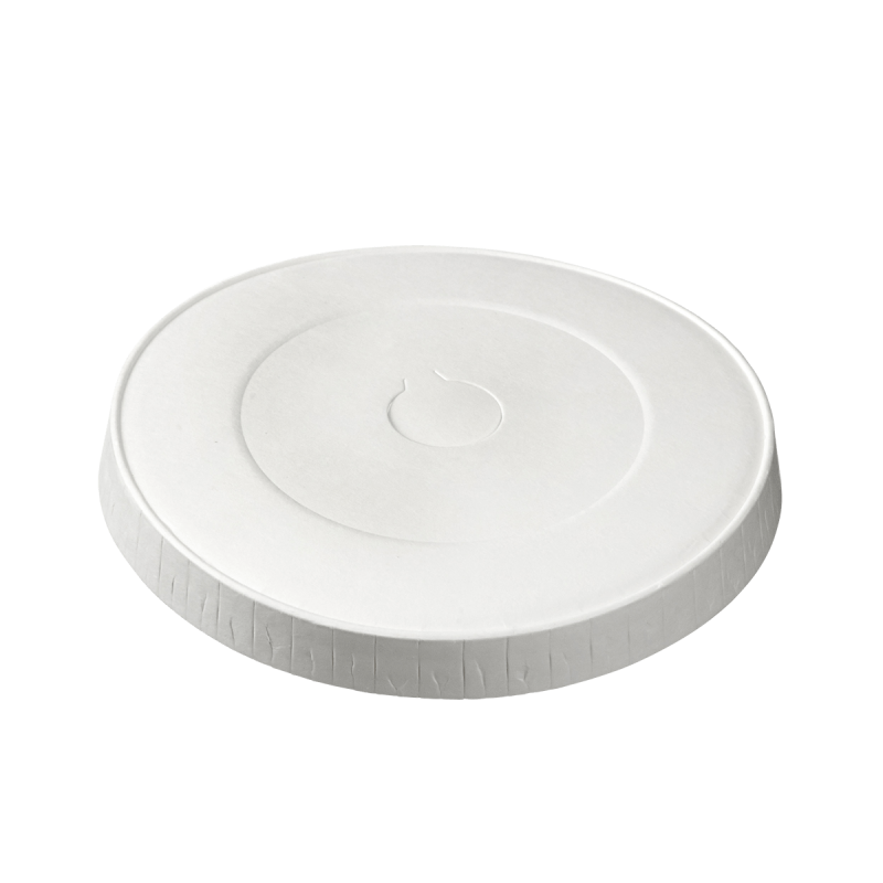 Couvercle carton blanc pour gobelets Ø80 mm / 280 ml