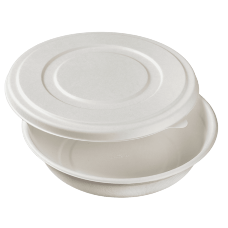 Couvercle pour assiette ronde pulpe de canne H45 Ø205 mm