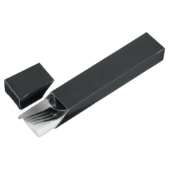 Etui couvert carton noir verni 206x66 mm