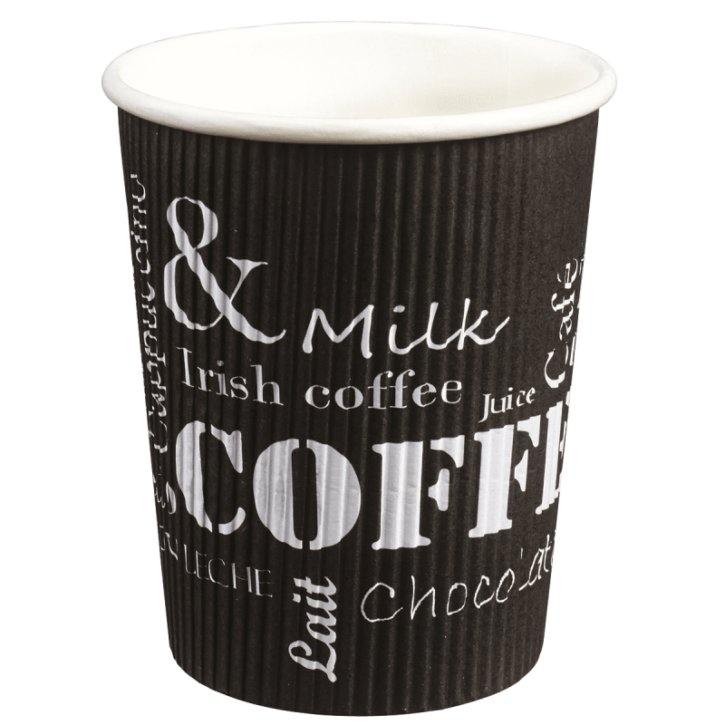 Gobelet Break carton noir et blanc 280 ml Gobelet Break carton noir et blanc 280 ml