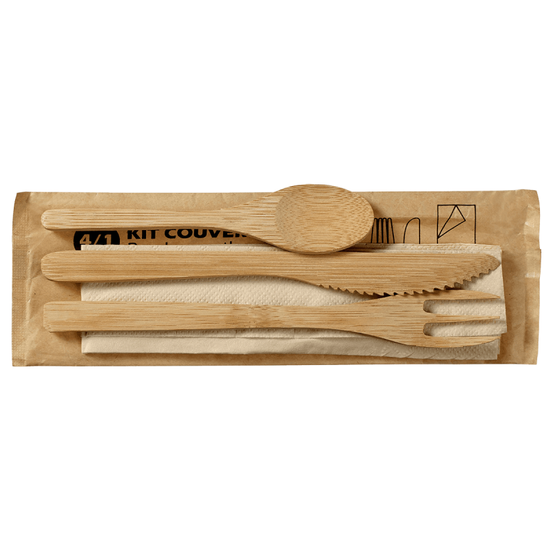 Kit couverts 4/1 bambou 210x70 mm Kit couverts 4/1 bambou 210x70 mm