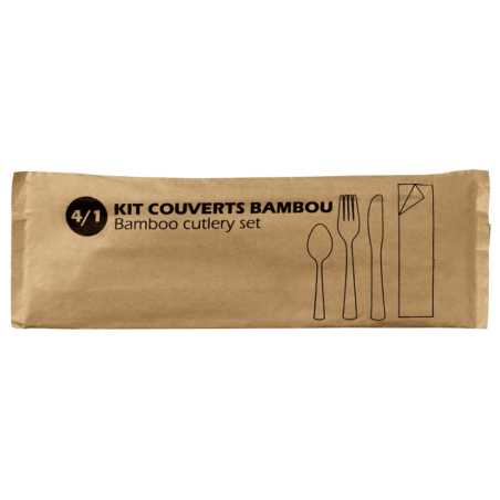 Kit couverts 4/1 bambou 210x70 mm