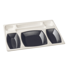 Kit plateau-repas Gala vaisselle noire + couvercle