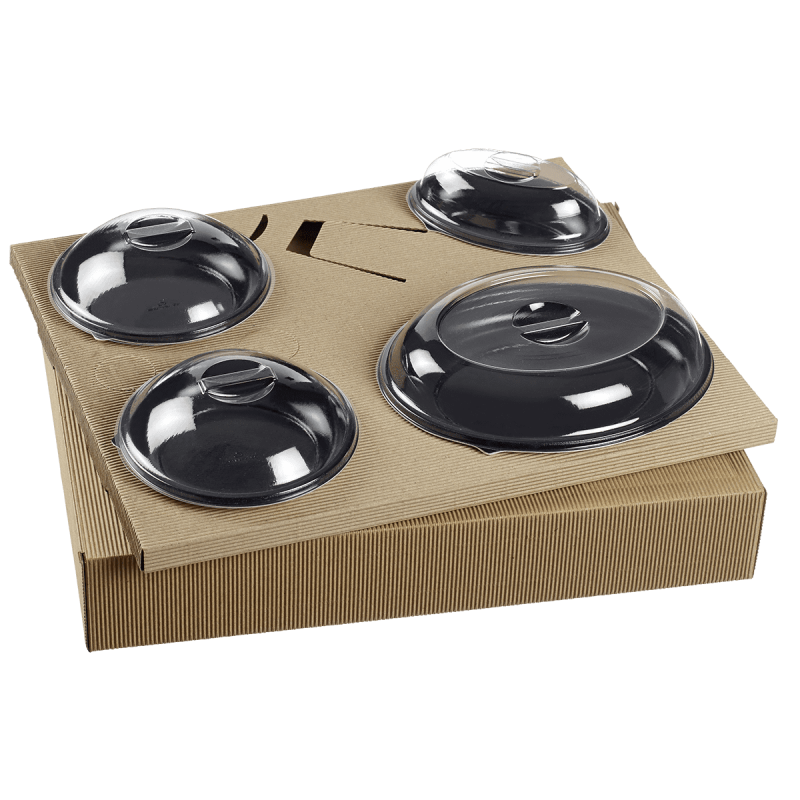 Kit plateau-repas Polaris vaisselle Galaxie noire + couvercle