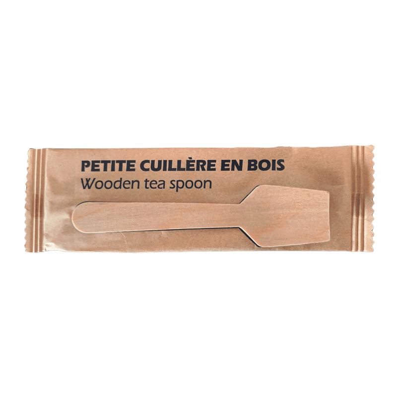 Mini cuillère à glace bois emballée 95 mm