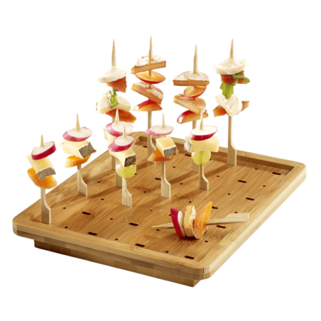 Planche pour 25 brochettes bambou 250x200 mm